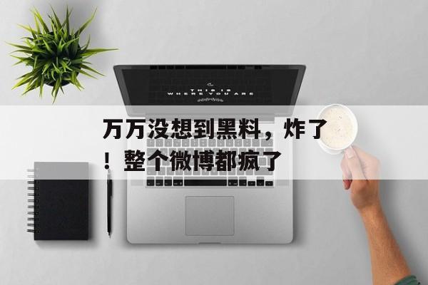 万万没想到黑料，炸了！整个微博都疯了